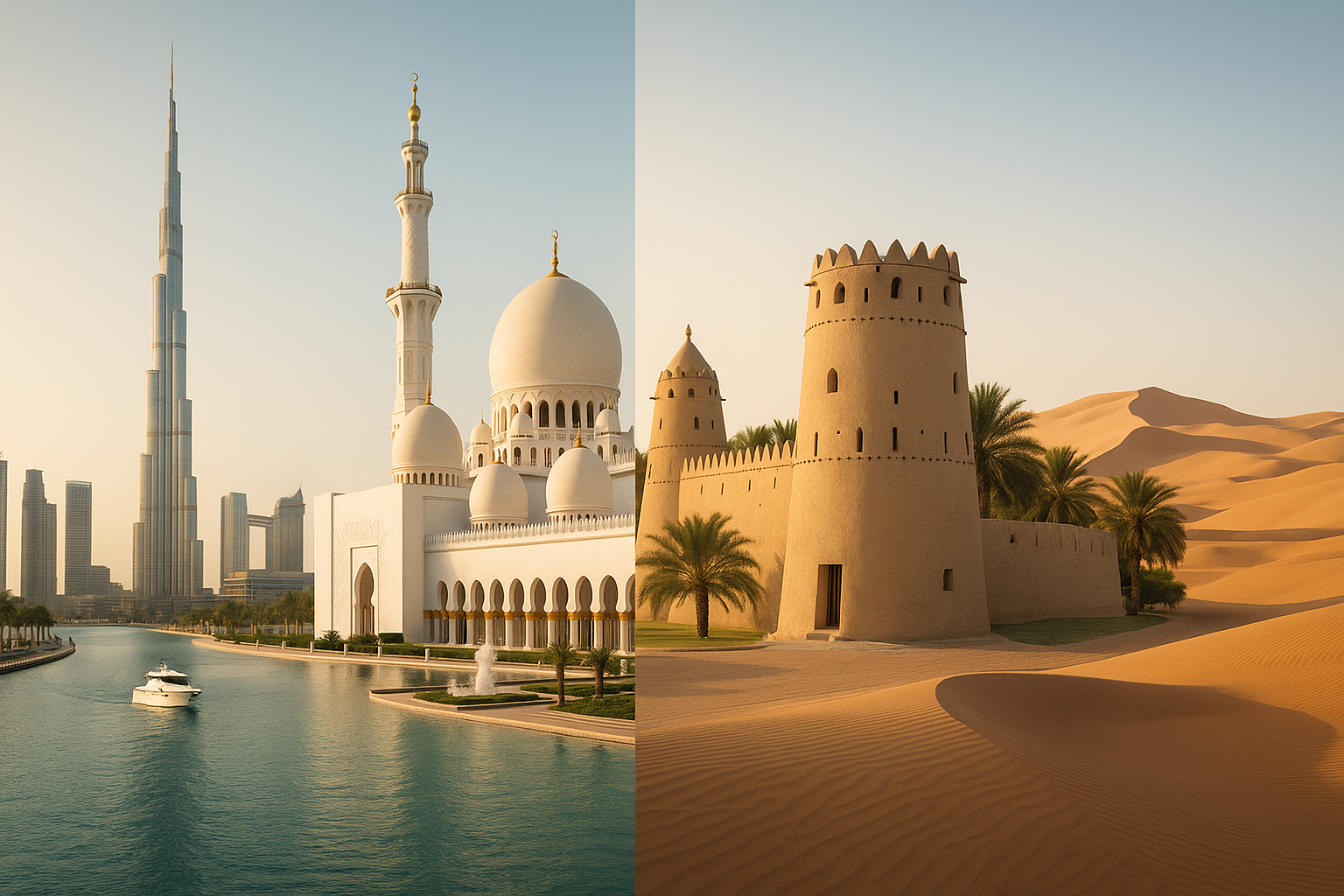 United Arab Emirates (Dubai, Abu Dhabi, Al Ain, and a desert countryside stay)